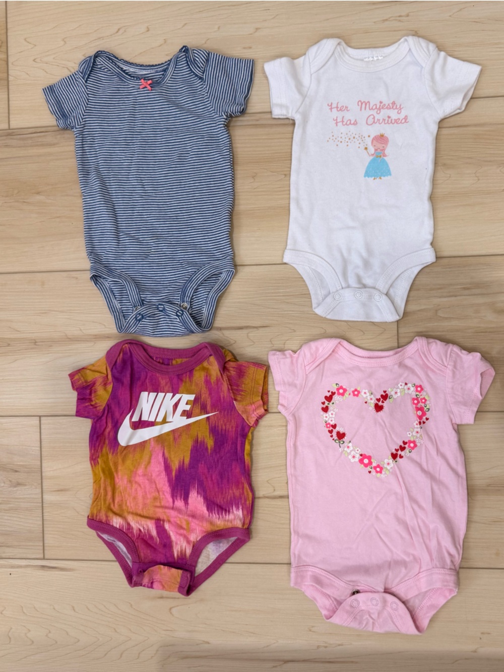 Baby Onesie Bundle 4-Pack | Nike & More | Size 0-3M